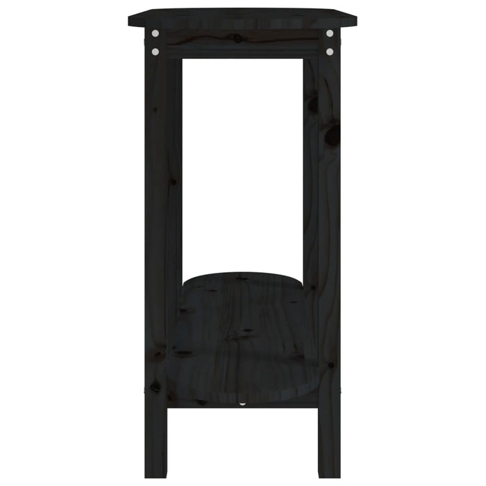 Tavolo Consolle Nero 110x40x80 cm in Legno Massello di Pino 822301