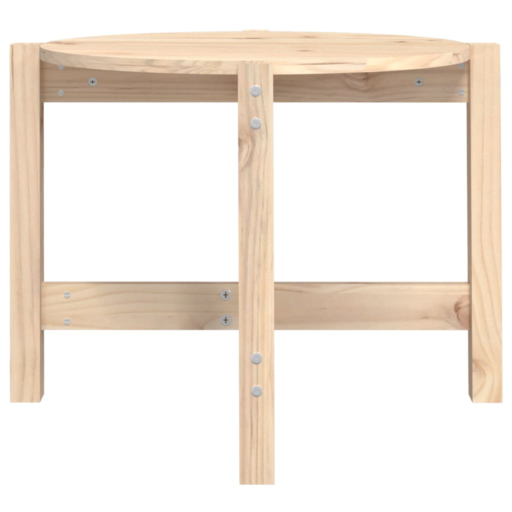 Tavolino da Salotto Ø 62,5x45 cm in Legno Massello di Pino 822302