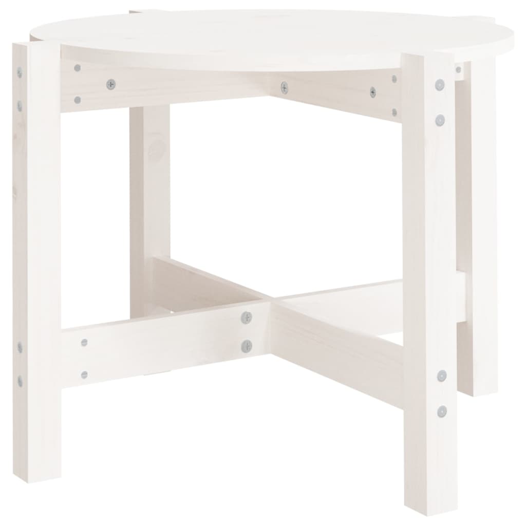 Tavolino da Salotto-Tavolino da soggiorno-Tavolo Bianco ? 62,5x45 cm Legno Massello di Pino