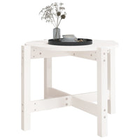 Tavolino da Salotto Bianco Ø 62,5x45 cm Legno Massello di Pino 822303