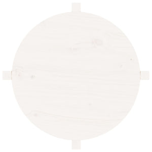 Tavolino da Salotto Bianco Ã˜ 62,5x45 cm Legno Massello di Pino cod mxl 19930