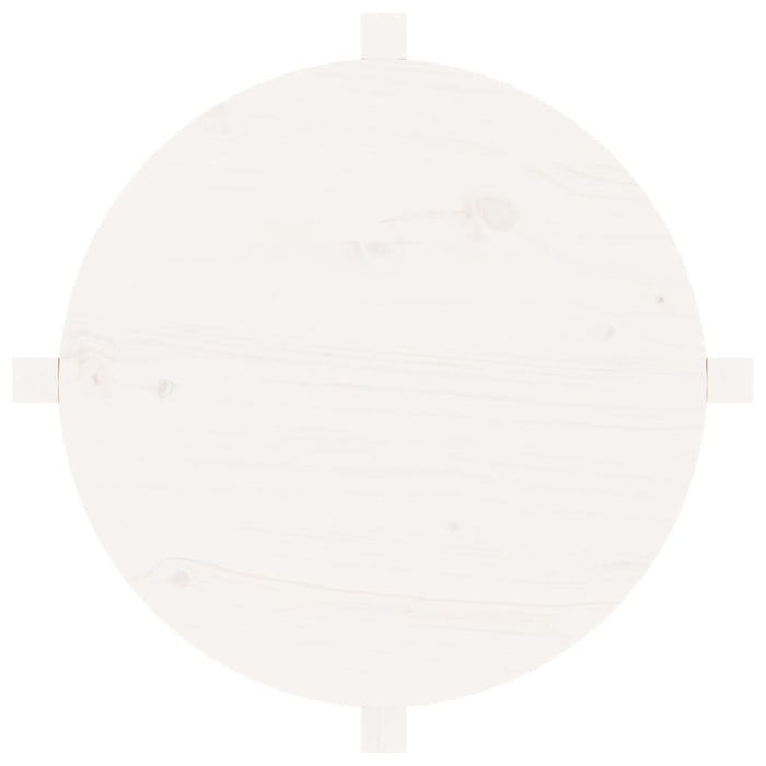 Tavolino da Salotto Bianco Ø 62,5x45 cm Legno Massello di Pino 822303