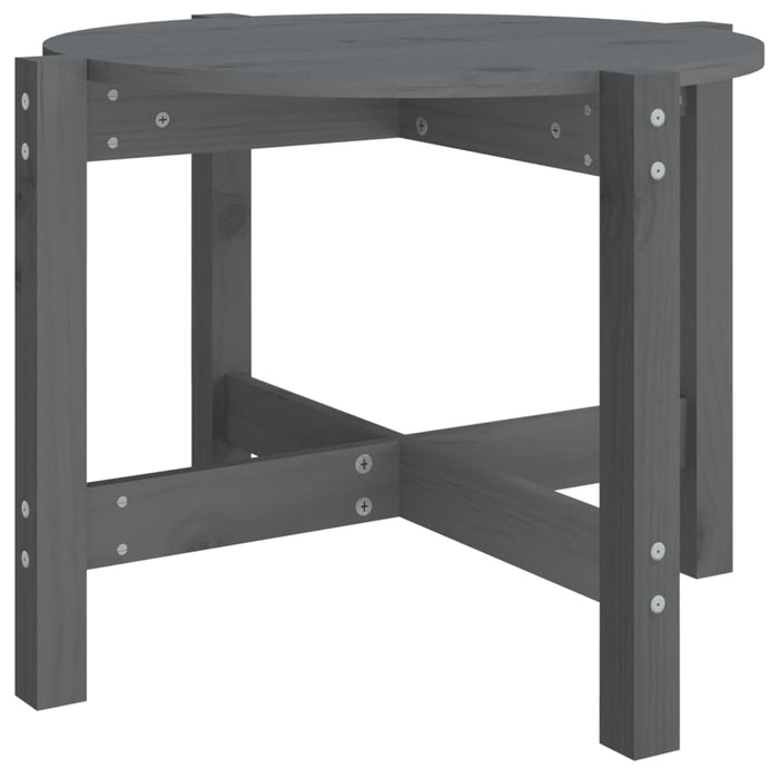 Tavolino da Salotto Grigio Ø 62,5x45 cm Legno Massello di Pino 822304