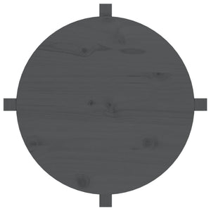 Tavolino da Salotto Grigio Ø 62,5x45 cm Legno Massello di Pino 822304