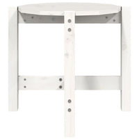 Tavolino da Salotto Bianco Ã˜ 52,5x45 cm Legno Massello di Pino cod mxl 19725