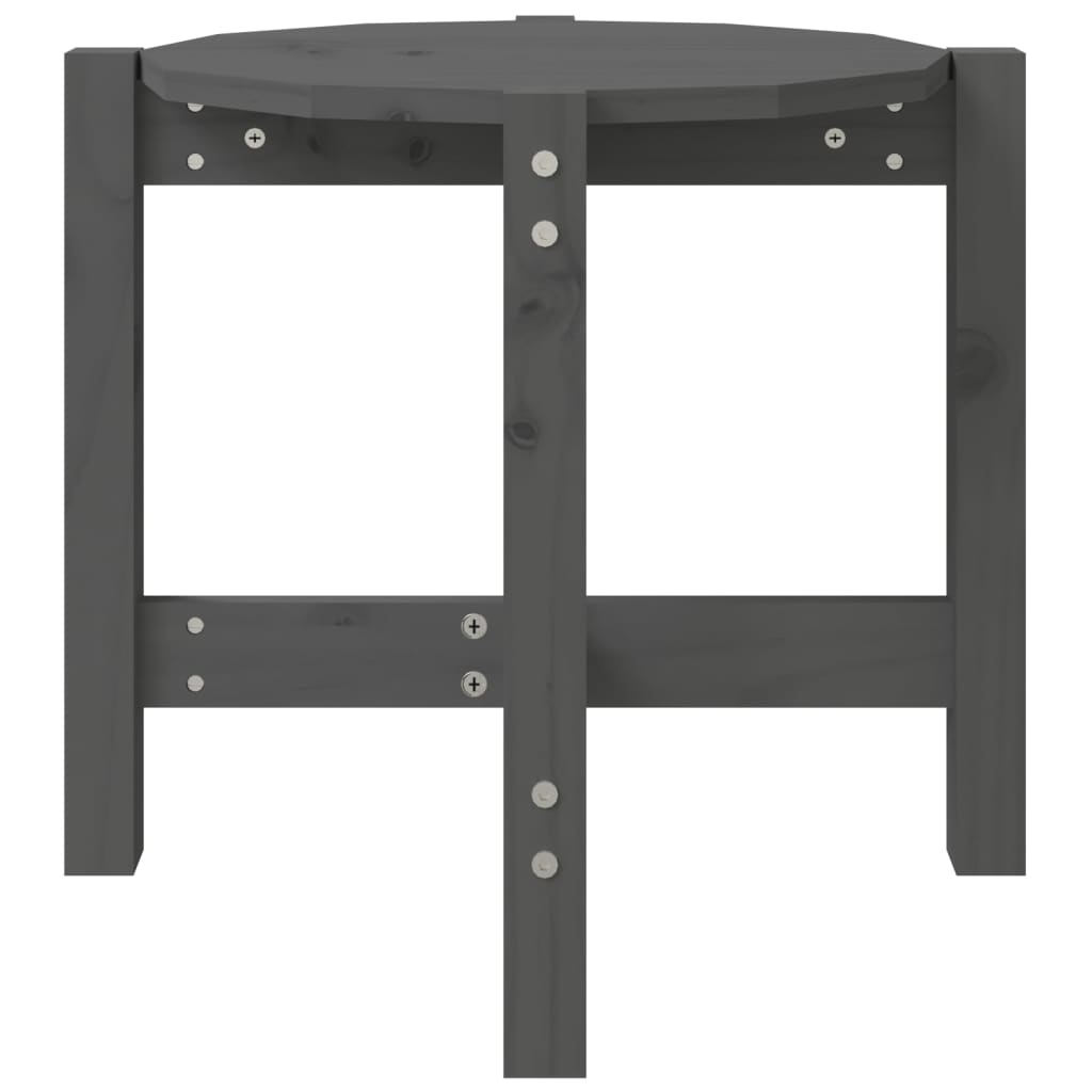 Tavolino da Salotto Grigio Ã˜ 52,5x45 cm Legno Massello di Pino cod mxl 19460