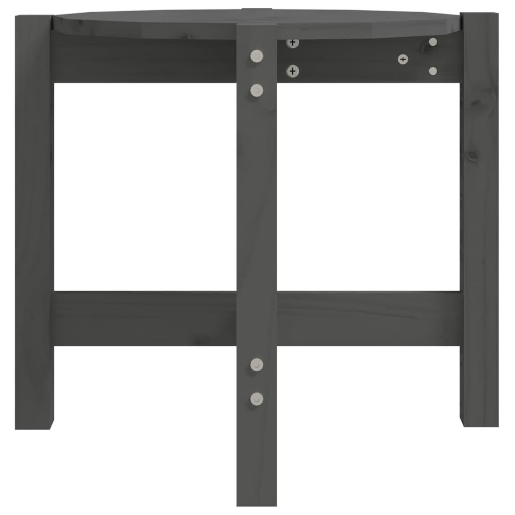 Tavolino da Salotto Grigio Ã˜ 52,5x45 cm Legno Massello di Pino cod mxl 19460