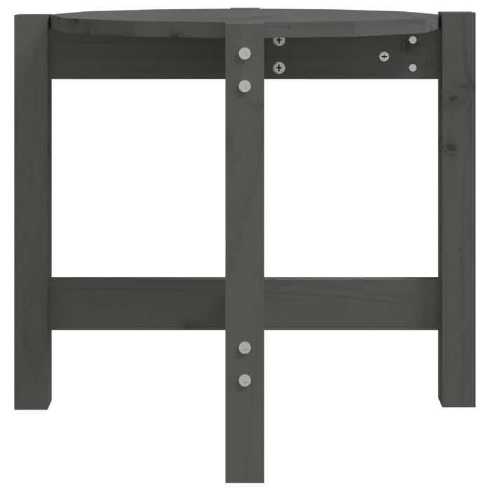 Tavolino da Salotto Grigio Ø 52,5x45 cm Legno Massello di Pino 822309