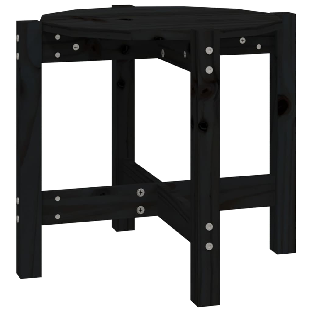 Tavolino da Salotto Nero Ã˜ 52,5x45 cm in Legno Massello di Pino cod mxl 19475