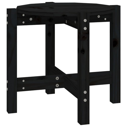 Tavolino da Salotto Nero Ã˜ 52,5x45 cm in Legno Massello di Pino cod mxl 19475