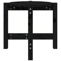 Tavolino da Salotto Nero Ø 52,5x45 cm in Legno Massello di Pino 822311
