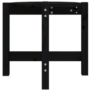 Tavolino da Salotto Nero Ø 52,5x45 cm in Legno Massello di Pino 822311