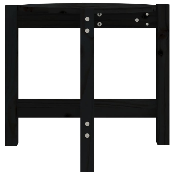 Tavolino da Salotto Nero Ø 52,5x45 cm in Legno Massello di Pino 822311