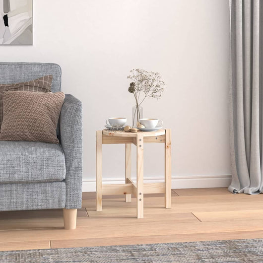 Tavolino da Salotto Ã˜ 42,5x45 cm in Legno Massello di Pino cod mxl 19558