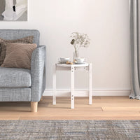 Tavolino da Salotto Bianco Ã˜ 42,5x45 cm Legno Massello di Pino cod mxl 19505