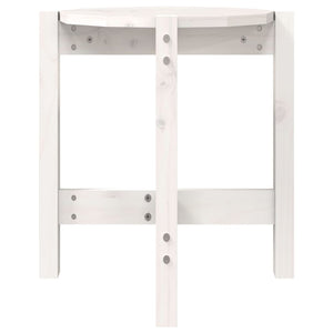 Tavolino da Salotto Bianco Ã˜ 42,5x45 cm Legno Massello di Pino cod mxl 19505