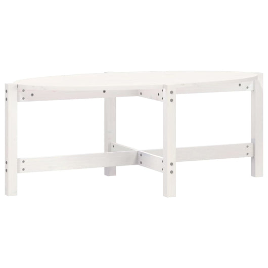 Tavolino da Salotto Bianco 118x63x45 cm Legno Massello di Pino cod mxl 6417