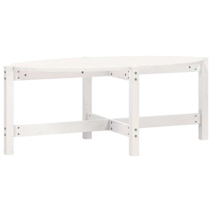 Tavolino da Salotto Bianco 118x63x45 cm Legno Massello di Pino 822318