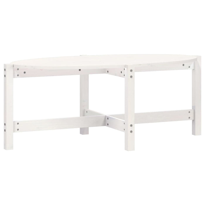 Tavolino da Salotto Bianco 118x63x45 cm Legno Massello di Pino 822318
