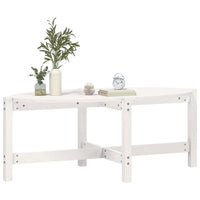Tavolino da Salotto Bianco 118x63x45 cm Legno Massello di Pino 822318