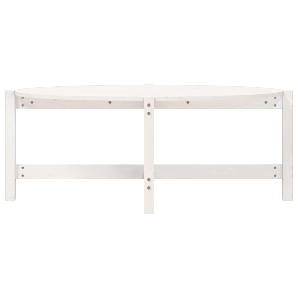 Tavolino da Salotto Bianco 118x63x45 cm Legno Massello di Pino cod mxl 6417