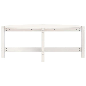 Tavolino da Salotto Bianco 118x63x45 cm Legno Massello di Pino 822318
