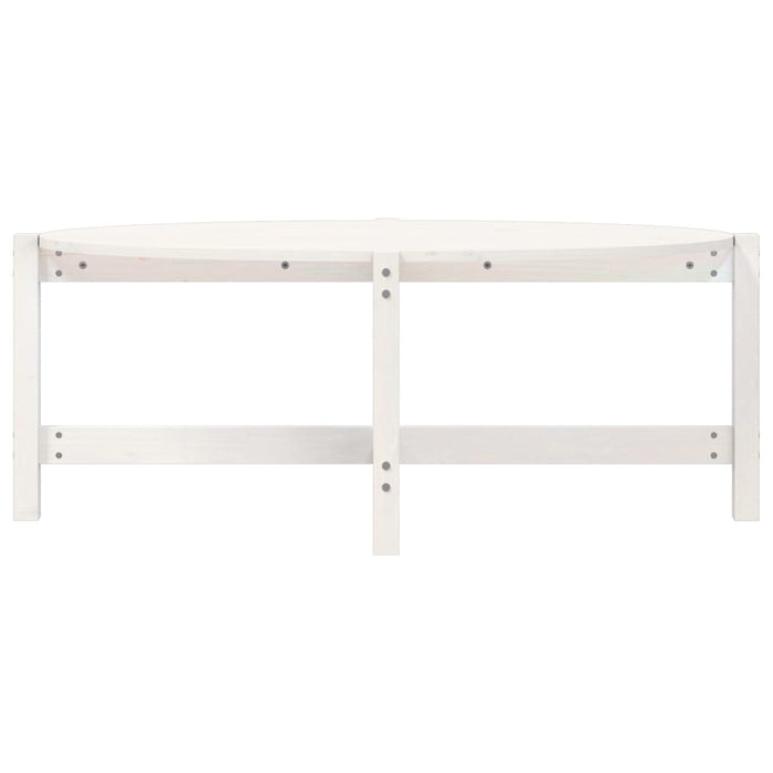 Tavolino da Salotto Bianco 118x63x45 cm Legno Massello di Pino 822318