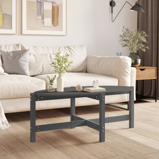 Tavolino da Salotto-Tavolino da soggiorno Grigio 118x63x45 cm Legno Massello di Pino