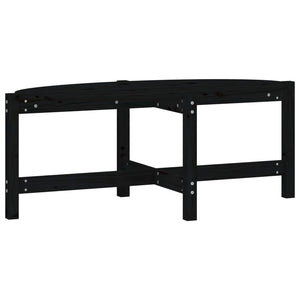 Tavolino da Salotto Nero 118x63x45 cm in Legno Massello di Pino 822321
