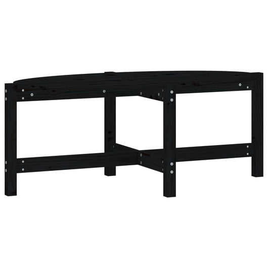 Tavolino da Salotto Nero 118x63x45 cm in Legno Massello di Pino 822321