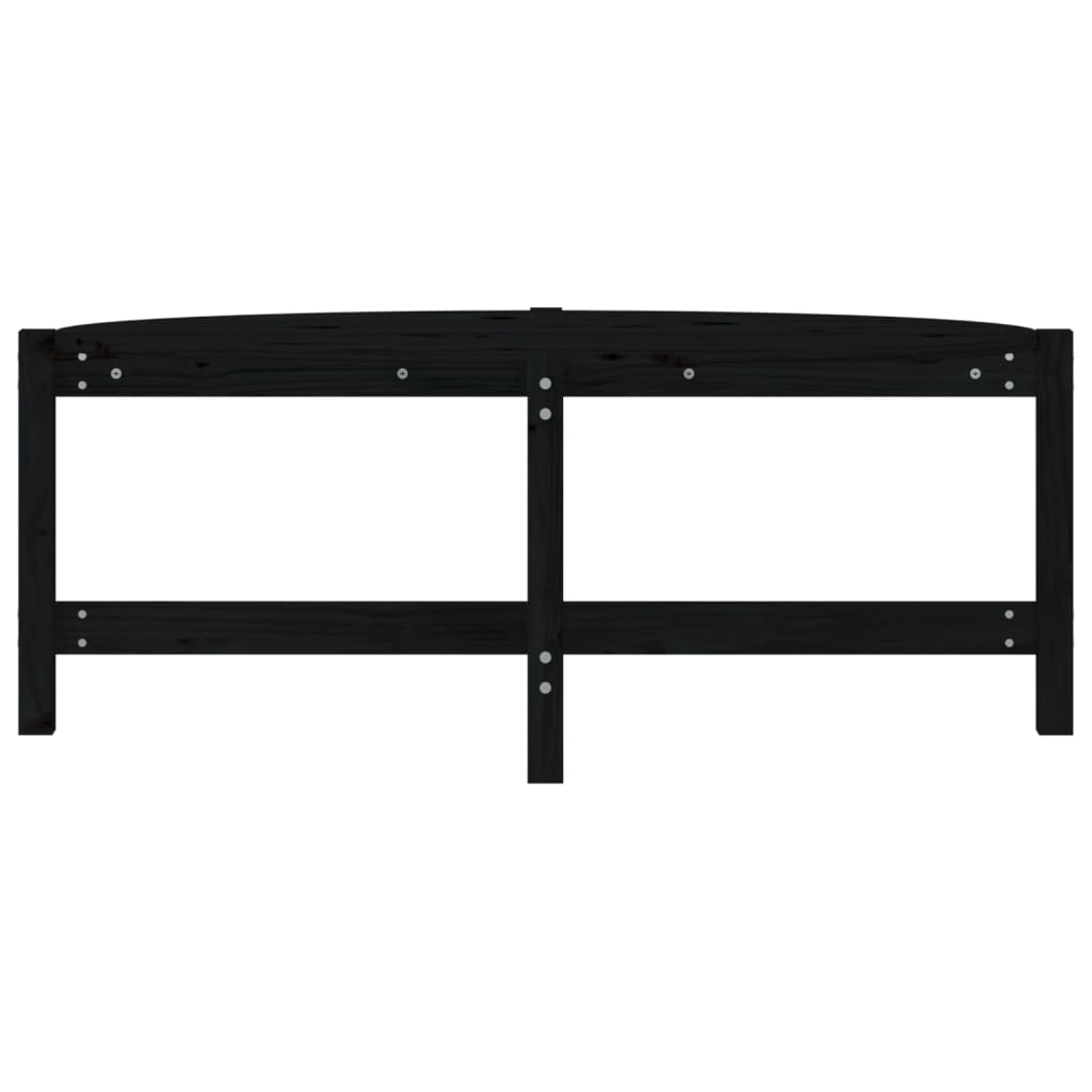 Tavolino da Salotto Nero 118x63x45 cm in Legno Massello di Pino 822321