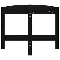 Tavolino da Salotto Nero 118x63x45 cm in Legno Massello di Pino 822321