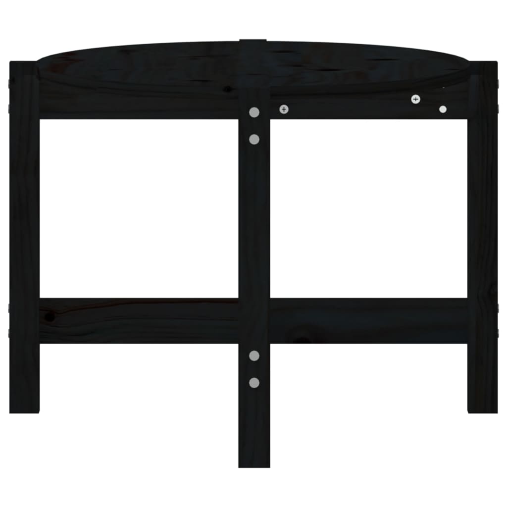 Tavolino da Salotto-Tavolino da soggiorno-Tavolo Nero 118x63x45 cm in Legno Massello di Pino