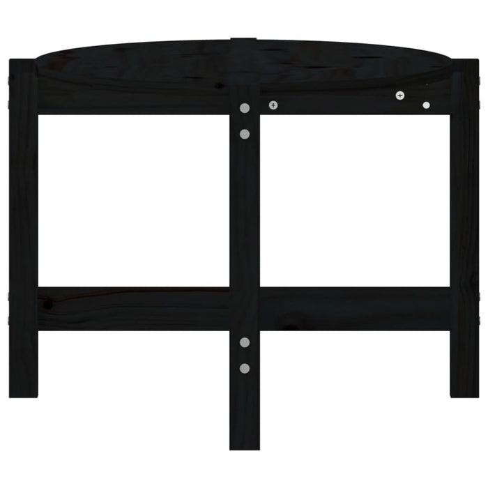 Tavolino da Salotto-Tavolino da soggiorno-Tavolo Nero 118x63x45 cm in Legno Massello di Pino