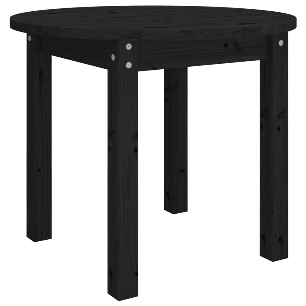 Tavolino da Salotto Nero Ã˜ 55x45 cm in Legno Massello di Pino cod mxl 5676