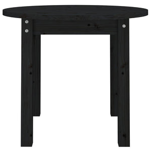 Tavolino da Salotto Nero Ø 55x45 cm in Legno Massello di Pino 822331