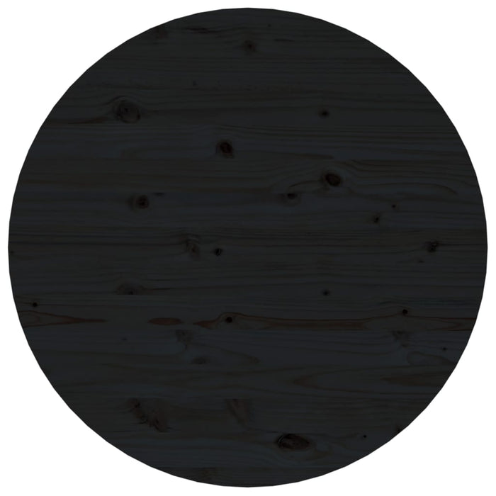 Tavolino da Salotto Nero Ã˜ 55x45 cm in Legno Massello di Pino cod mxl 5676