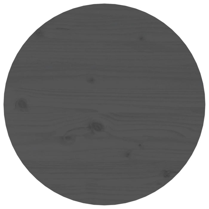 Tavolino da Salotto Grigio Ø 45x40 cm in Legno Massello di Pino 822334