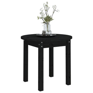 Tavolino da Salotto Nero Ã˜ 45x40 cm in Legno Massello di Pino cod mxl 5537