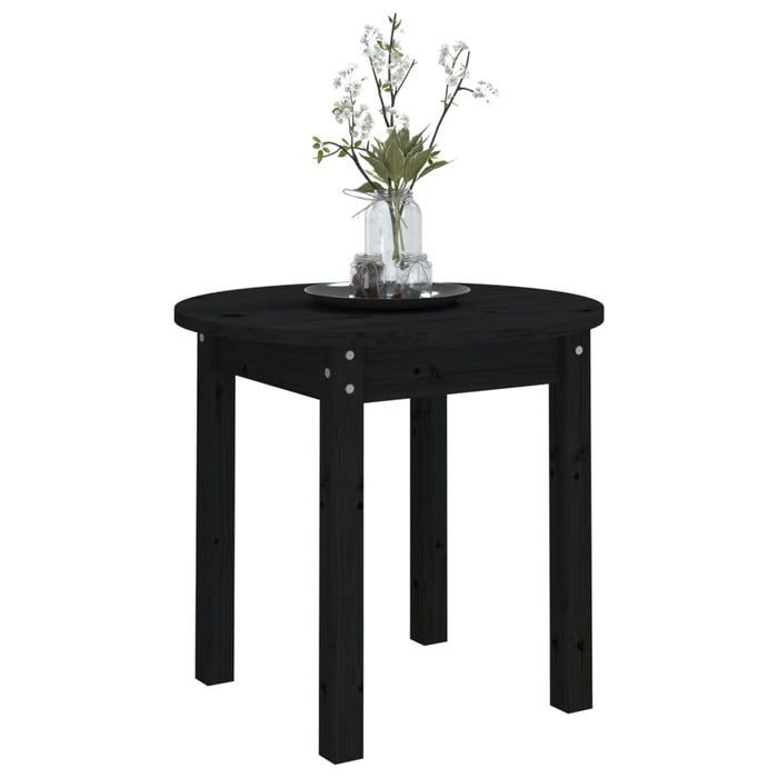 Tavolino da Salotto Nero Ã˜ 45x40 cm in Legno Massello di Pino cod mxl 5537