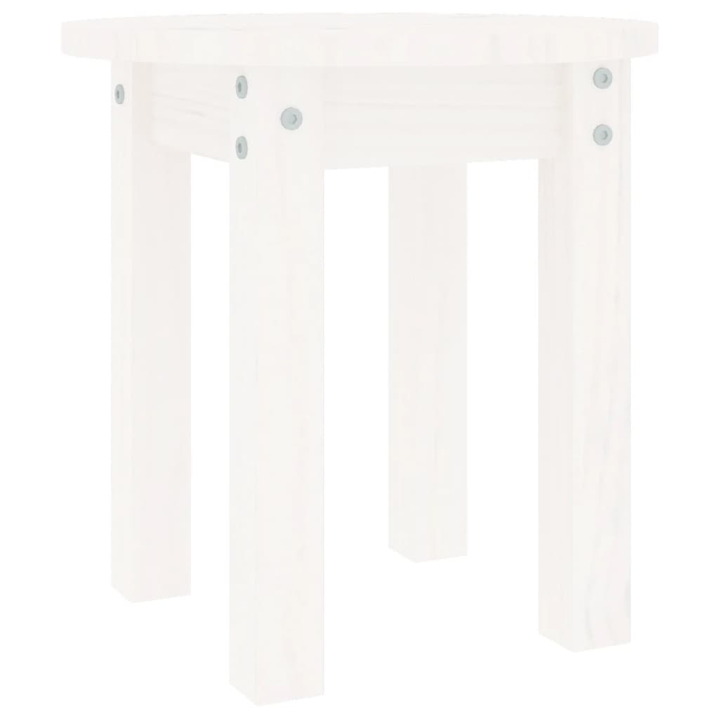 Tavolino da Salotto Bianco Ã˜ 35x35 cm in Legno Massello di Pino cod mxl 5570