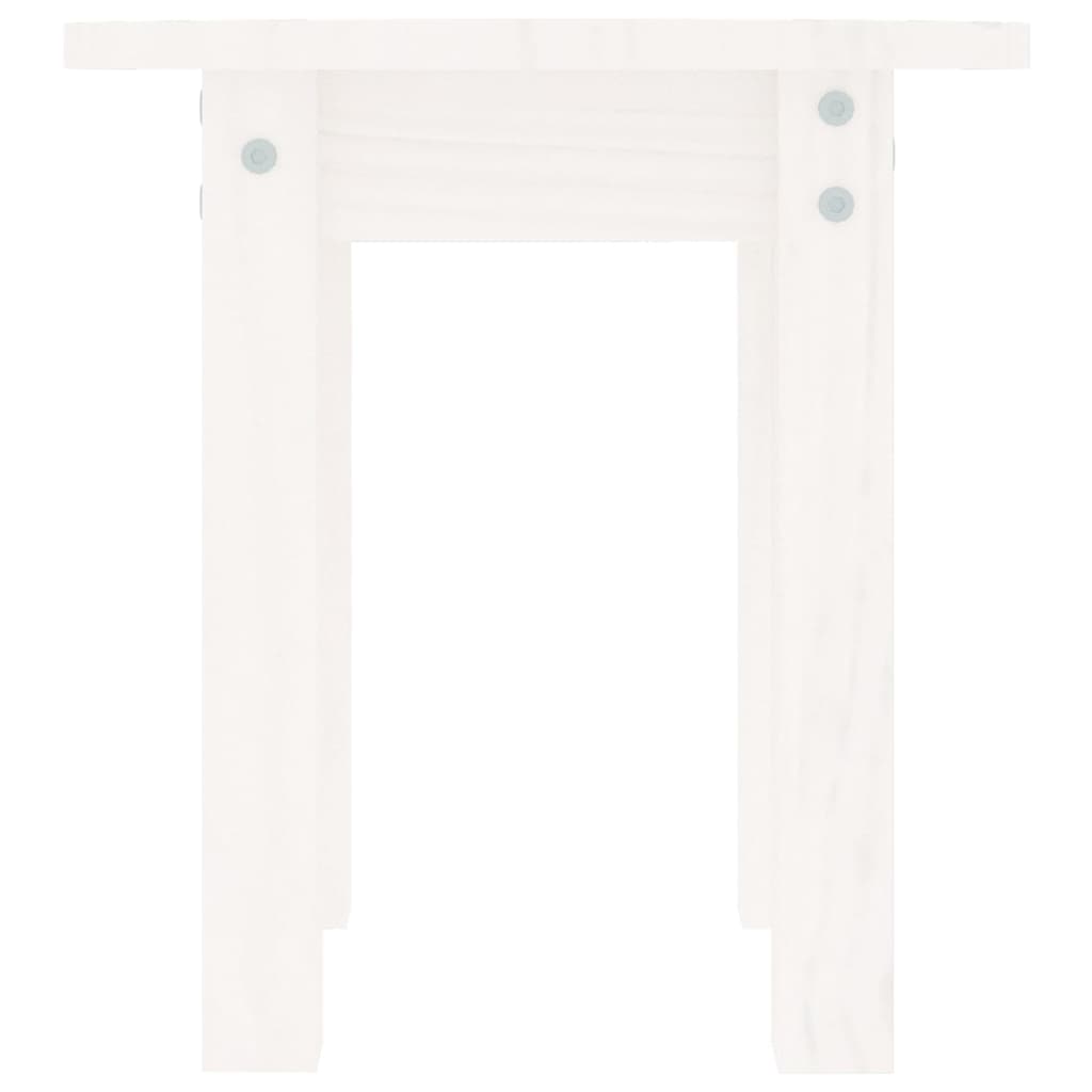 Tavolino da Salotto Bianco Ã˜ 35x35 cm in Legno Massello di Pino cod mxl 5570