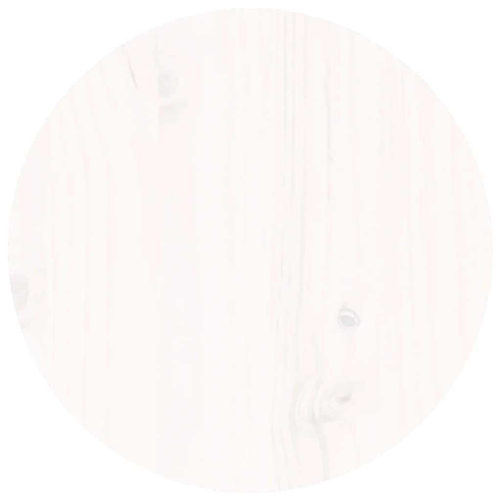 Tavolino da Salotto Bianco Ã˜ 35x35 cm in Legno Massello di Pino cod mxl 5570