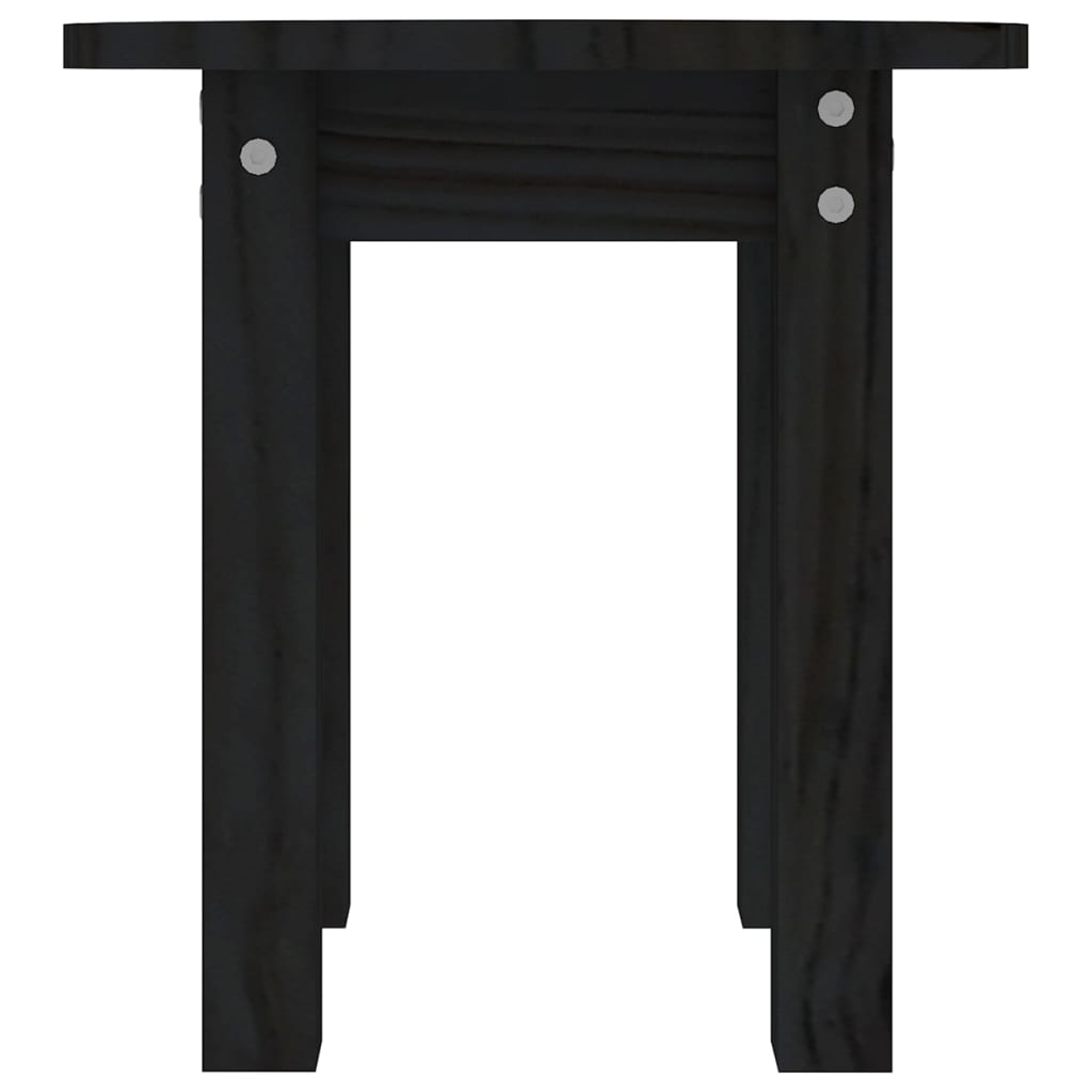 Tavolino da Salotto Nero Ã˜ 35x35 cm in Legno Massello di Pino cod mxl 25440