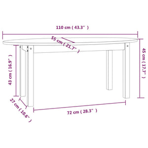Tavolino da Salotto Miele 110x55x45 cm Legno Massello di Pino cod mxl 6405