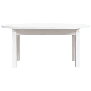 Tavolino da Salotto Bianco 80x40x35 cm Legno Massello di Pino 822348