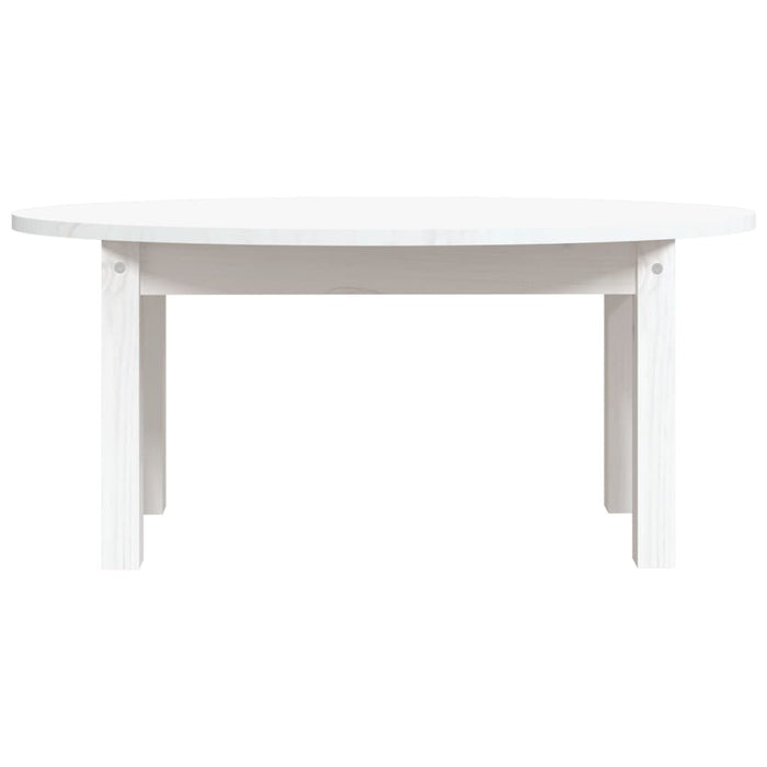 Tavolino da Salotto Bianco 80x40x35 cm Legno Massello di Pino 822348