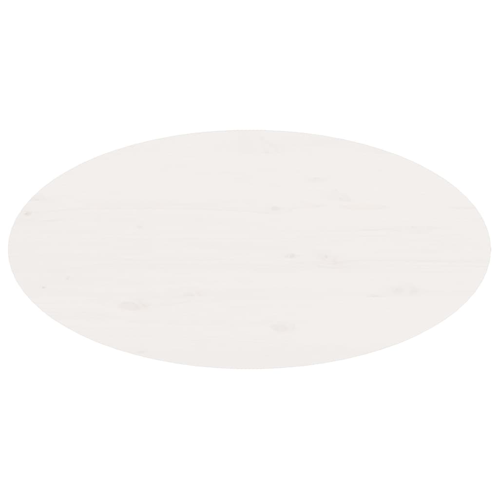 Tavolino da Salotto Bianco 80x40x35 cm Legno Massello di Pino 822348