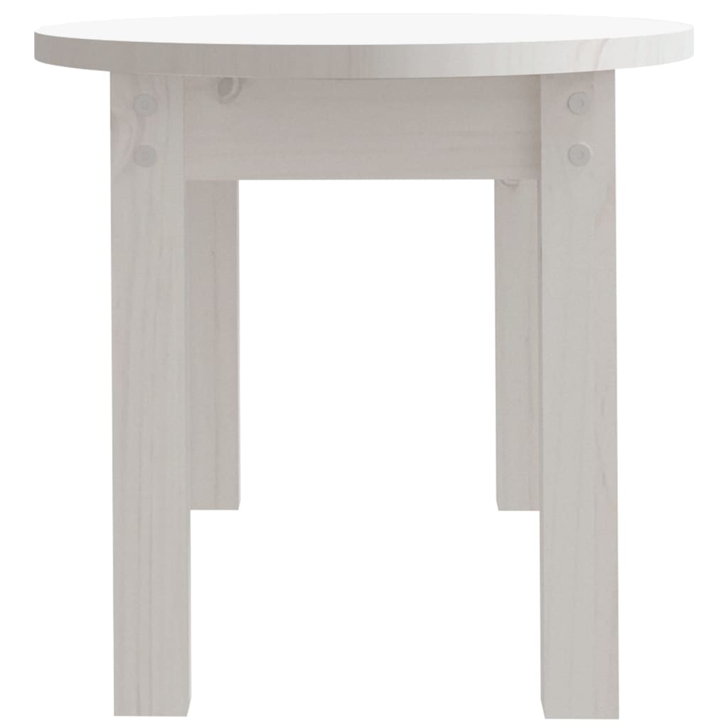 Tavolino da Salotto Bianco 80x40x35 cm Legno Massello di Pino 822348