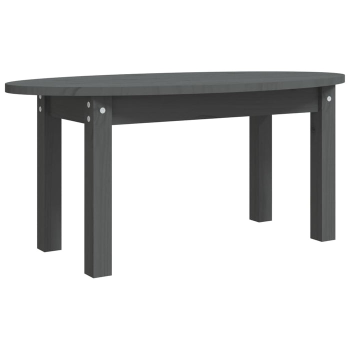 Tavolino da Salotto-Tavolino da soggiorno Grigio 80x40x35 cm Legno Massello di Pino